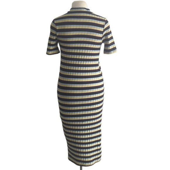 Zara Striped Metallic Ribbed Knit Midi Dress - Picture 2 of 4